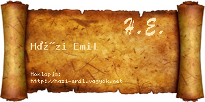 Házi Emil névjegykártya